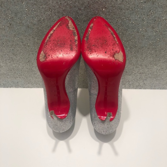 🔴traded🔴Christian Louboutin Silver Glitter high - Picture 8 of 8